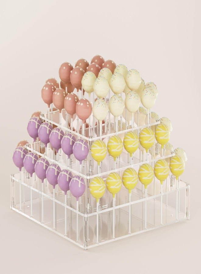AENTGIU Cake Pop Stand, 72 Holes Lollipop Display Holder for Cake pops Sticks, Dessert Decorative Square Cake Pop Holder for Weddings, Baby Showers, Birthday Parties, Anniversaries, Valentine's Day, Christmas - Image 1