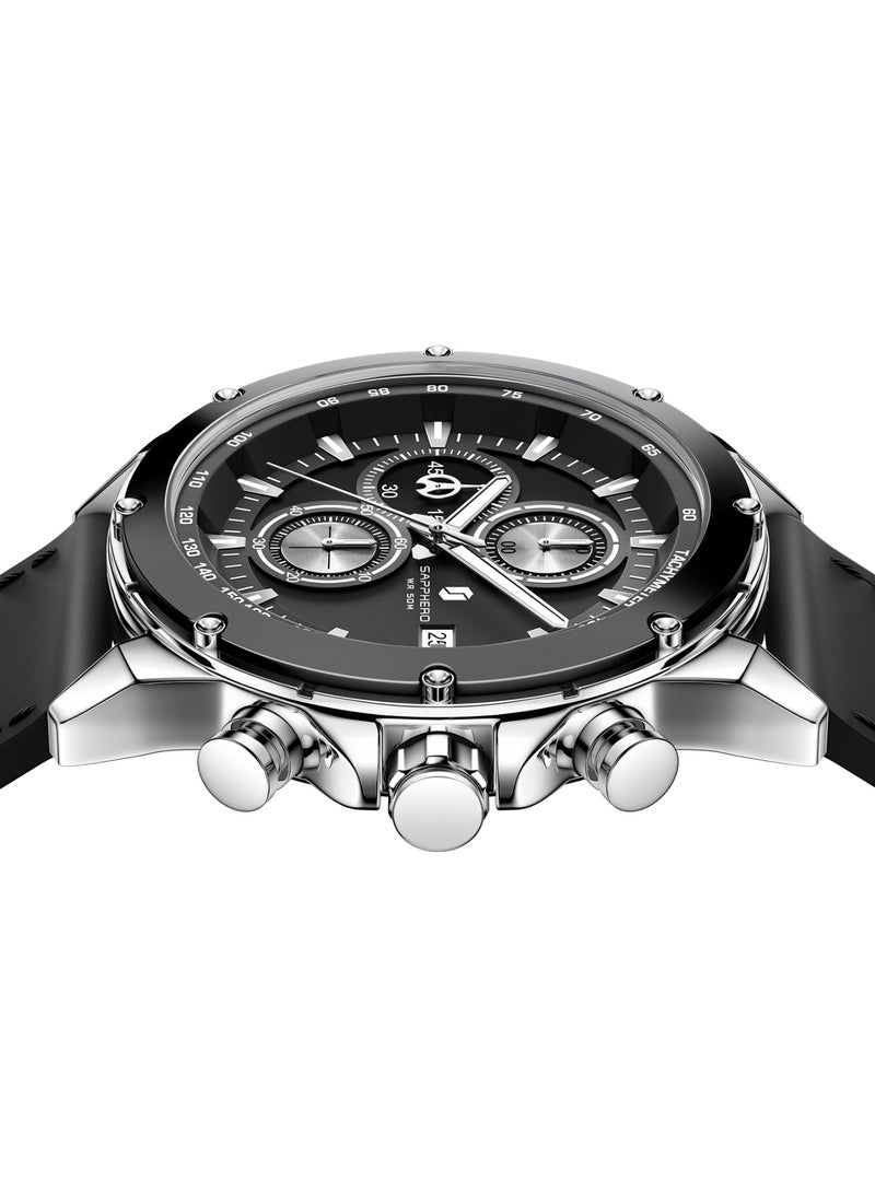 SAPPHERO Watches for Men Arabic Numeral Dial Quartz Wristwatch 50M Waterproof Luminous Watches Mens Watch Work Sport Casual Dress Watch with Stainless Steel Strap Elegant Gifts for Men - Image 3