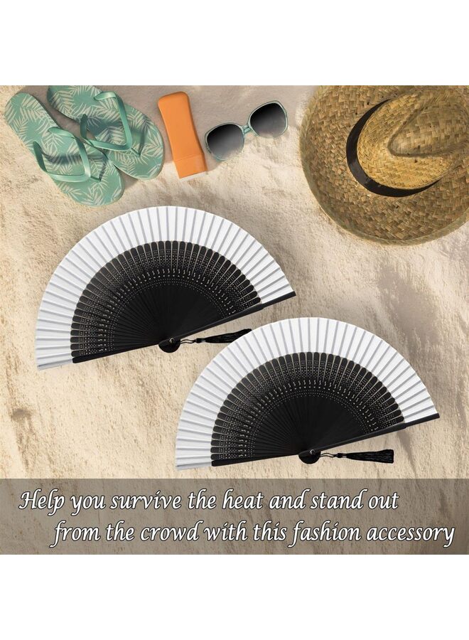 Folding Hand Fan for Women, Foldable Vintage Bamboo Silk Fan For Hot Flash Decoration Music Festival Dance Party Performance Gift(S)  - Image 4