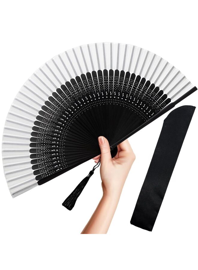 Folding Hand Fan for Women, Foldable Vintage Bamboo Silk Fan For Hot Flash Decoration Music Festival Dance Party Performance Gift(S)  - Image 1