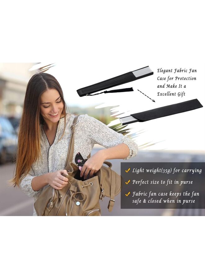 Folding Hand Fan for Women, Foldable Vintage Bamboo Silk Fan For Hot Flash Decoration Music Festival Dance Party Performance Gift(S)  - Image 5