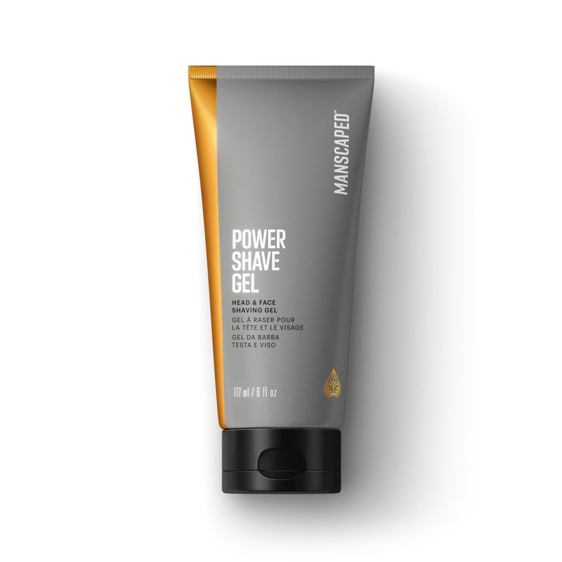 MANSCAPED Power Shave Gel Mens Soothing Head Face Shaving Gel with Witch Hazel Gentle Liquid Exfoliants to Help Defend Against Irritation Ingrown Hairs Razor Bumps 6 fl oz