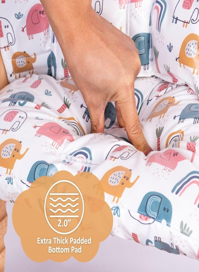 DADOUMAN Waterproof & Extra Padded Soft Dining Chair Seat Cushion, Wipe Clean Cushion for Stokke Tripp Trapp High Chair, 18" L x 11" W, Compatible & Convertible Design (Colorful Elephants) - Image 5