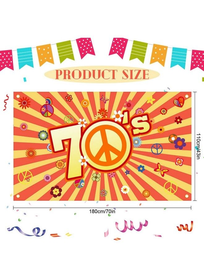 Remerry - 70S Party Backdrop Back To 70S Backdrop Hippie Groovy Party Decorations Daisy Flower Peace Sign Background For 1970'S Birthday Party Supplies Banner Photo Props - Image 1