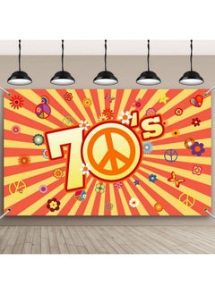 70S Party Backdrop Back To 70S Backdrop Hippie Groovy Party Decorations Daisy Flower Peace Sign Background For 1970'S Birthday Party Supplies Banner Photo Props