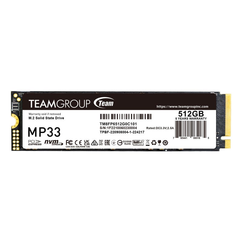 TEAMGROUP MP33 512GB SLC Cache 3DNAND TLC NVMe PCIe Gen3x4 M2 2280 Internal SSD RW up to 17001400 MBs Compatible w LaptopDesktop TM8FP6512G0C101 - Image 2