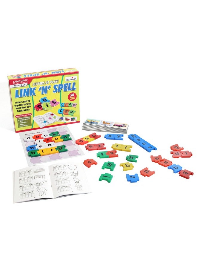 Creative's Creative’s Link ‘N’ Spell| Letter Identification Puzzles| Letter Sounds Puzzles| Spelling Word Building for kids Puzzles| Kids Reading Puzzles| Spelling, Vocabulary & Phonics Puzzles| Skills Development Puzzles | Learning Educational Puzzles| Eye-Hand Coordination Puzzles| 50 Plastic Letters Puzzles| Ages 5 & Up - Image 2