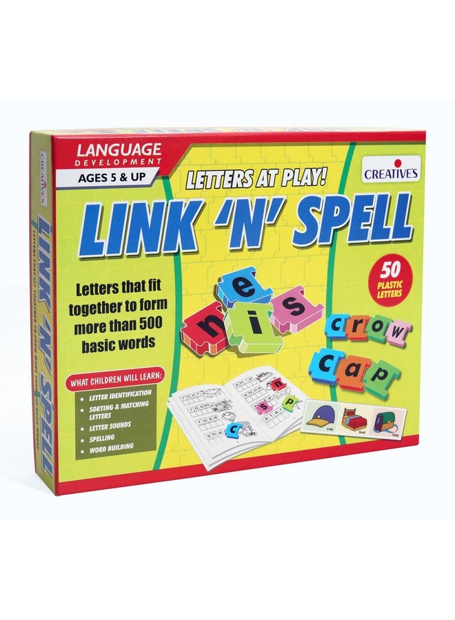 Creative's Creative’s Link ‘N’ Spell| Letter Identification Puzzles| Letter Sounds Puzzles| Spelling Word Building for kids Puzzles| Kids Reading Puzzles| Spelling, Vocabulary & Phonics Puzzles| Skills Development Puzzles | Learning Educational Puzzles| Eye-Hand Coordination Puzzles| 50 Plastic Letters Puzzles| Ages 5 & Up - Image 1