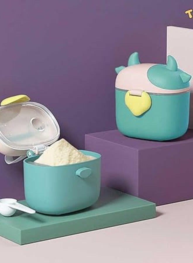 تويسو موزع مسحوق حليب الأطفال من Twisoo مع مغرفة، محكم الغلق، خالي من مادة BPA، مضاد للانسكاب، تخزين الوجبات الخفيفة قابل للتكديس، أخضر - Image 5