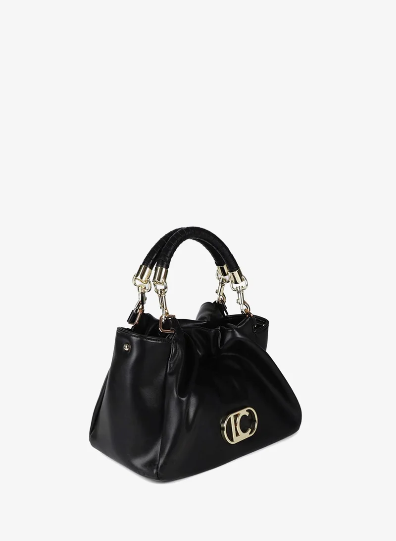 لولا كساديمونت Crossbody Bag Leather Effect with Braided Handle and Metal Details