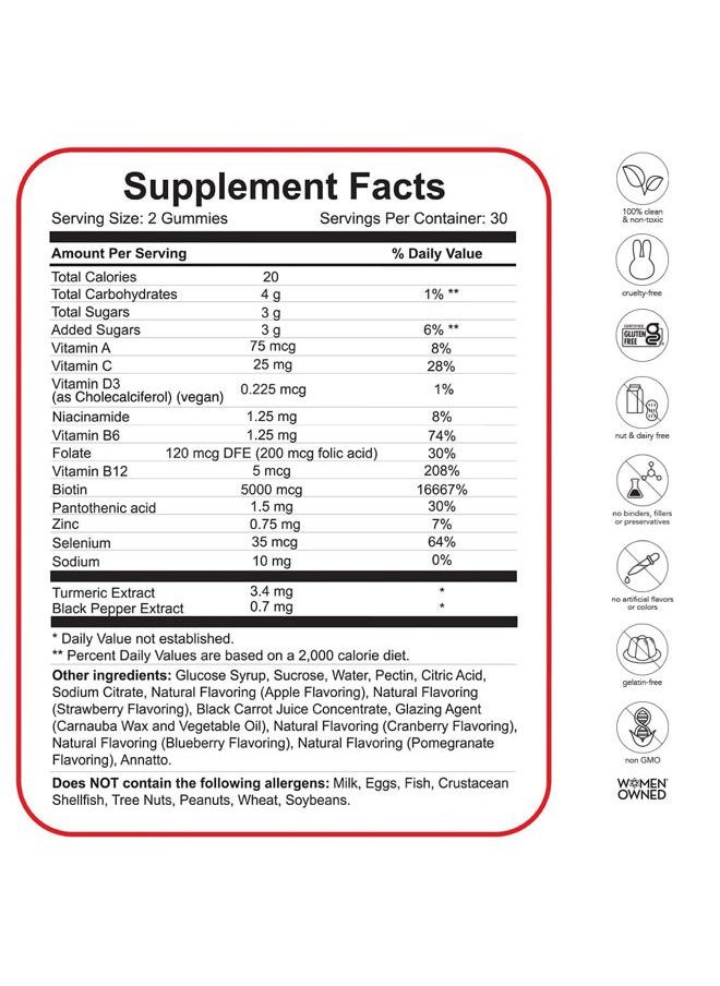 HAIRTAMIN - Vegan Gummy Stars Hair Vitamins | Non-GMO | All Natural Biotin Hair Vitamin Gummies to Maintain Healthy Hair Skin & Nails | Multivitamin Supplement - Image 1