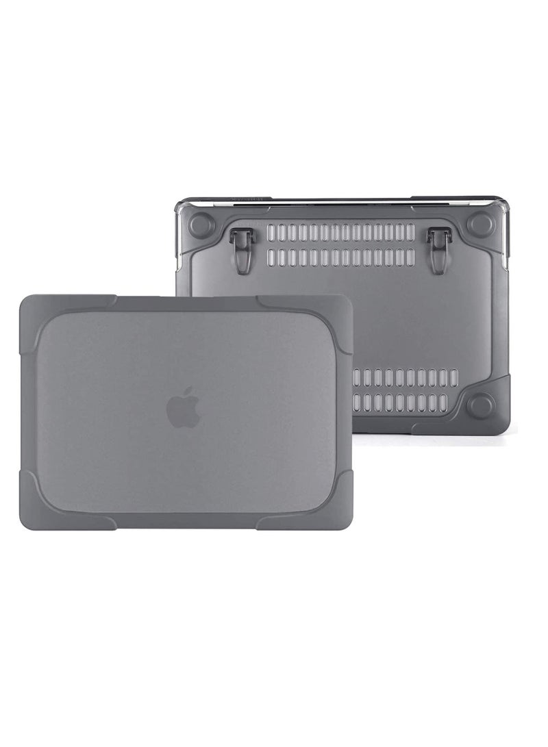 SYOSI Case for MacBook  Compatible with MacBook Air 13 inch Case Release A2337 M1 A2179 Retina Heavy Duty Plastic Hard Shell Case with Fold Kickstand  Matching Color Keyboard Cover Grey - Image 4