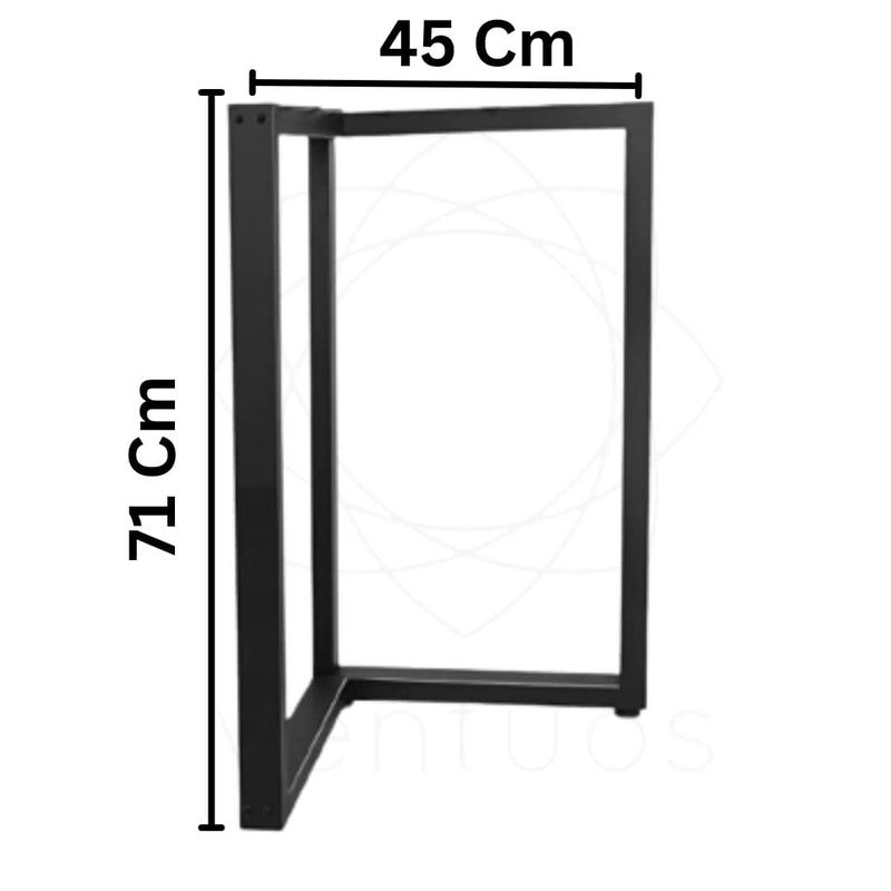 DECORILA Furniture Table Legs 28 Inch Metal Table Legs Replacement Heavy Duty Square Tube Desk Legs Furniture Legs for Coffee Table Dining Table Black L Shape Pack of 2 - Image 4