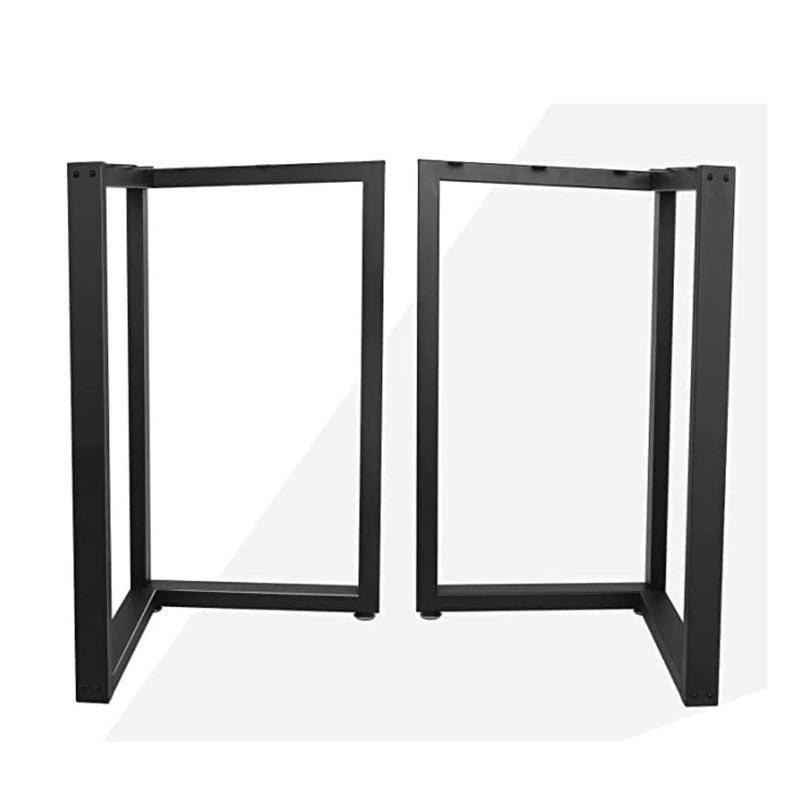 DECORILA Furniture Table Legs 28 Inch Metal Table Legs Replacement Heavy Duty Square Tube Desk Legs Furniture Legs for Coffee Table Dining Table Black L Shape Pack of 2 - Image 1