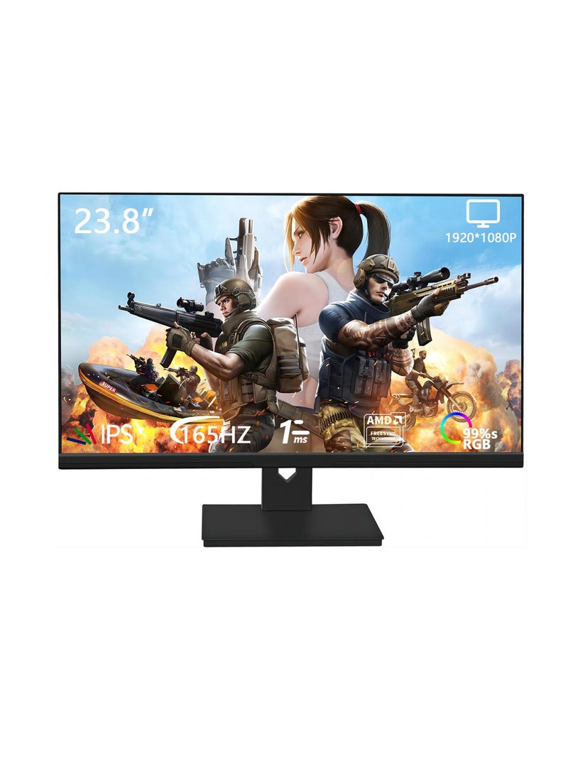 غرانفين شاشة ألعاب مسطحة 23.8 بوصة 165 هرتز، استجابة FHD 1920 × 1080 1 مللي ثانية، قابلة للتركيب على نظام VESA (HDMI، DP، USB، منفذ الصوت) - أسود  - Image 1