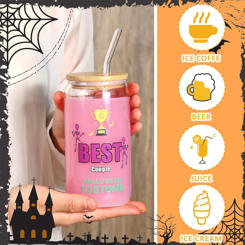 Potchen 6 Set Halloween Costume Contest Trophy Cups Bulk Halloween Costume Party Award 16 oz Funny Cute Personalized Glasses Cups Trophy Spider Pumpkin Skull Witch Hat Bat Cup for Contest Game Prizes - Image 3