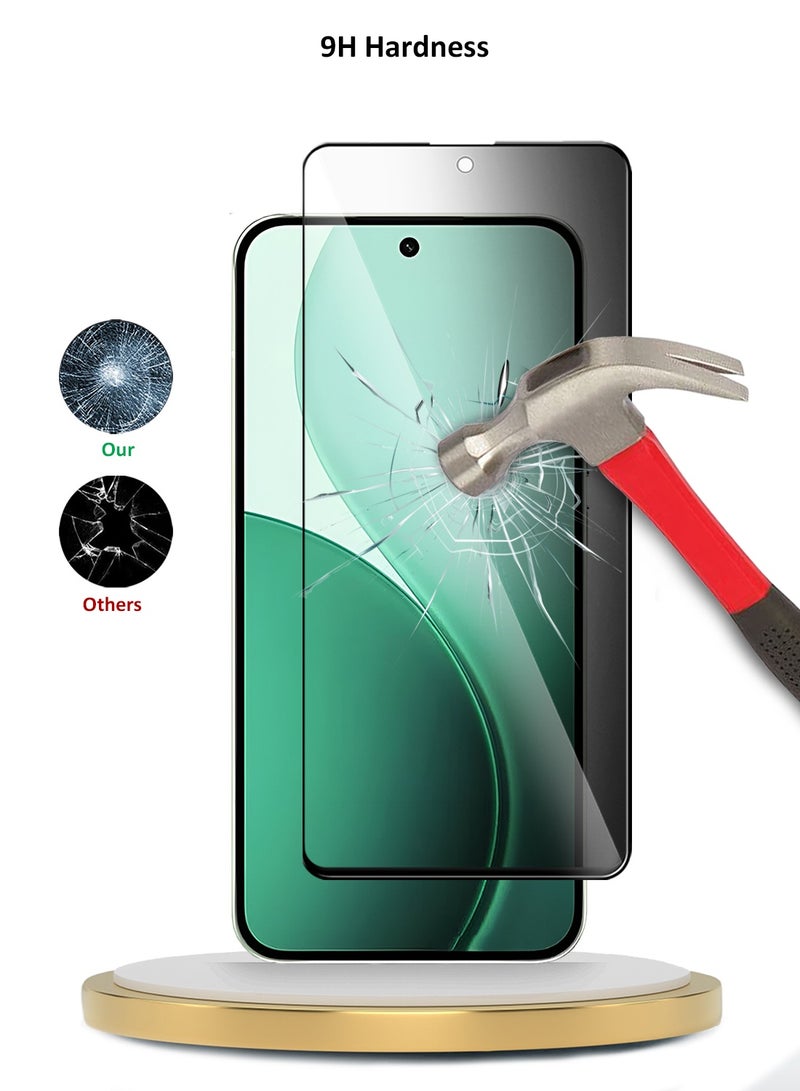 Wtech Oppo Reno14 Pro 5G 2025 Premium E2E Series Privacy Full Glue Full Cover Tempered Glass Screen Protector (MSGECP) - Clear/Black - Image 3