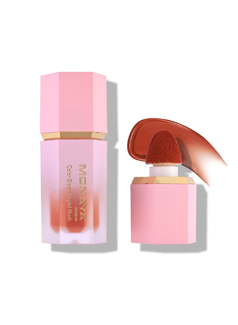 مونايا S002 بلشر ليكود Color Bloom، بيدي لوك مطفي ديوي، سهل التطبيق وبيعمل لمسة طبيعية على الخدود، ثابت وخفيف على البشرة. FEELING GOOD - Image 1