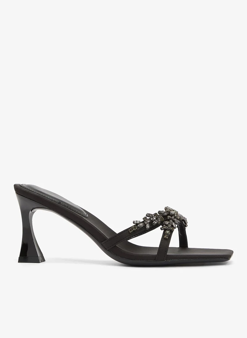 Ella Limited Edition Black Crystal Rhinestone Embellished High Heels for Women | Best Price UAE