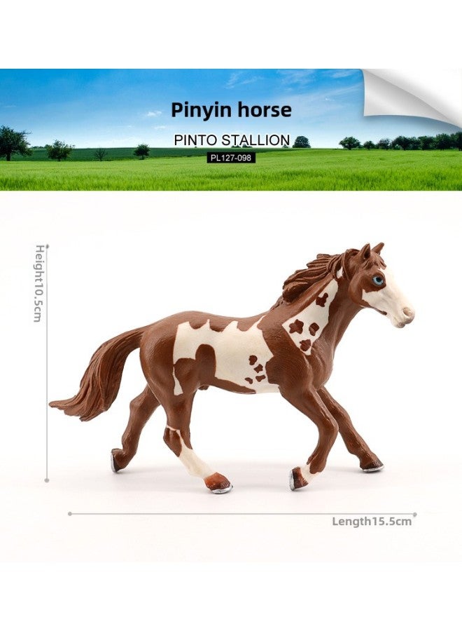 Simulation Solid Wild Animal Model Steed Black Horse Qianli Horse White Horse Ranch Children's Plastic Children's Toys-Color:PL127-610 G Napsia Map Mare - Image 5