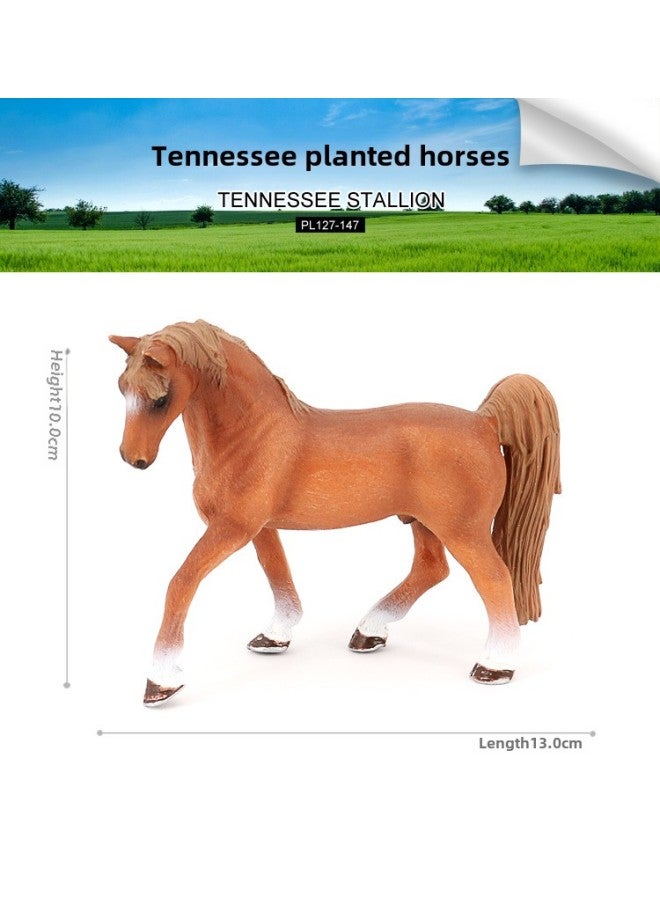 Simulation Solid Wild Animal Model Steed Black Horse Qianli Horse White Horse Ranch Children's Plastic Children's Toys-Color:PL127-610 G Napsia Map Mare - Image 3