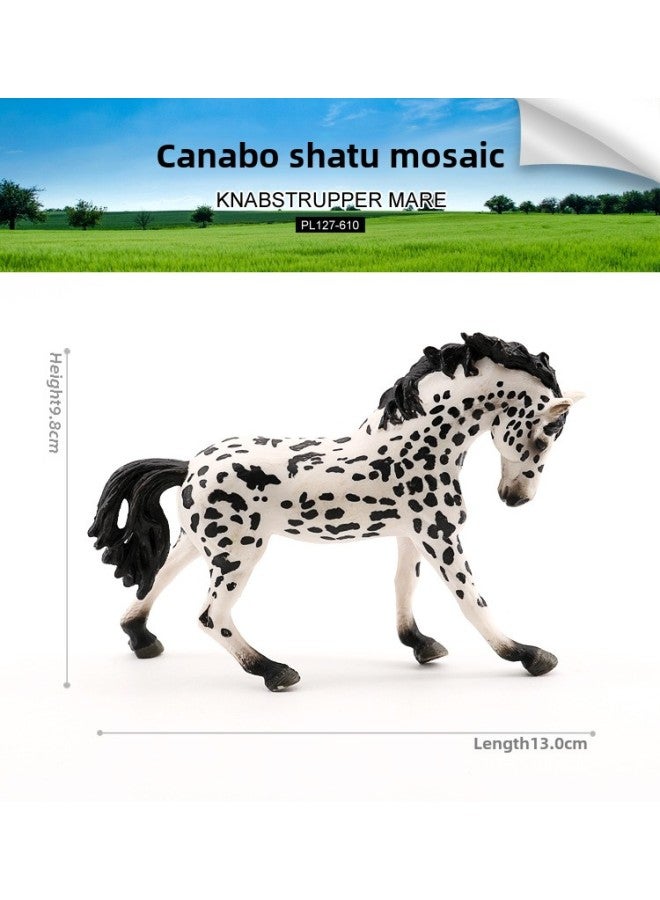 Simulation Solid Wild Animal Model Steed Black Horse Qianli Horse White Horse Ranch Children's Plastic Children's Toys-Color:PL127-610 G Napsia Map Mare - Image 1