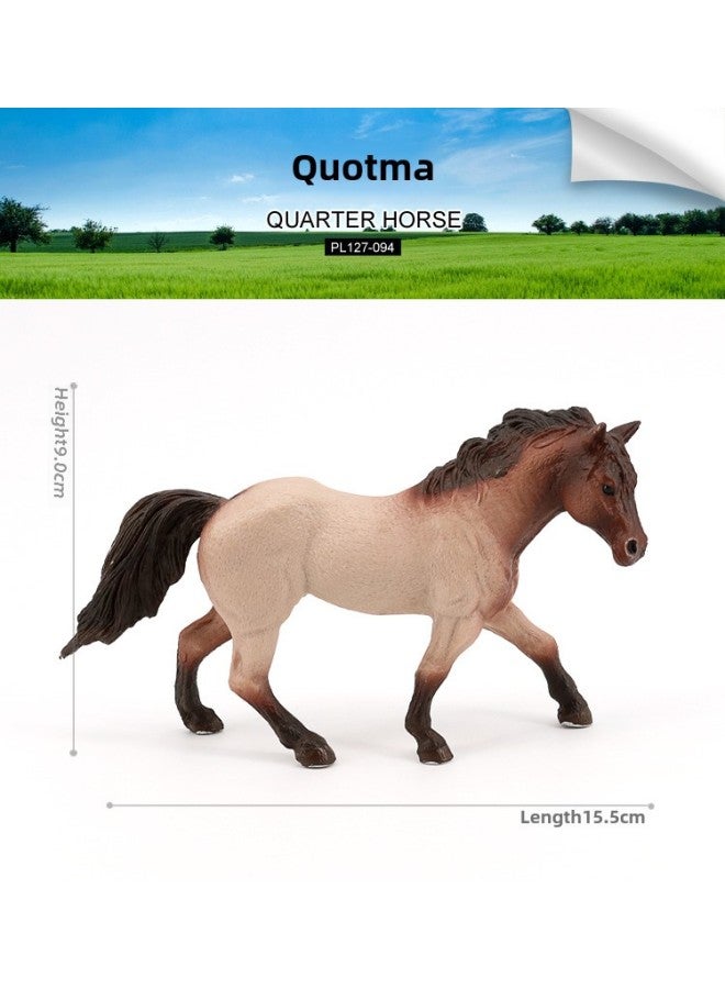 Simulation Solid Wild Animal Model Steed Black Horse Qianli Horse White Horse Ranch Children's Plastic Children's Toys-Color:PL127-610 G Napsia Map Mare - Image 4