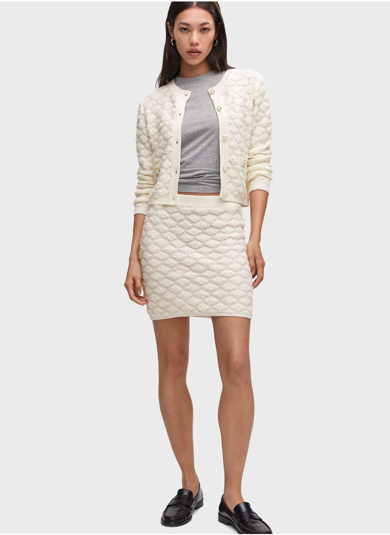 MANGO - Knitted Button Detail Cardigan - Image 1