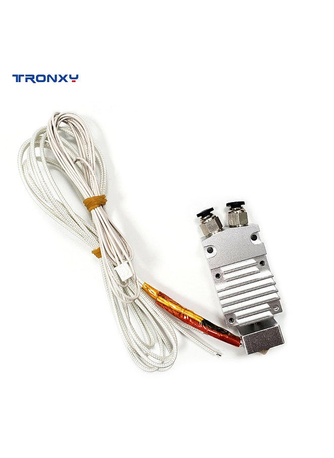 2 in 1 Out Dual Color Hotend Extruder Kit with Heater Wire Thermistor 0.4mm Brass Nozzle 24V for 2E Model 3D Printer
