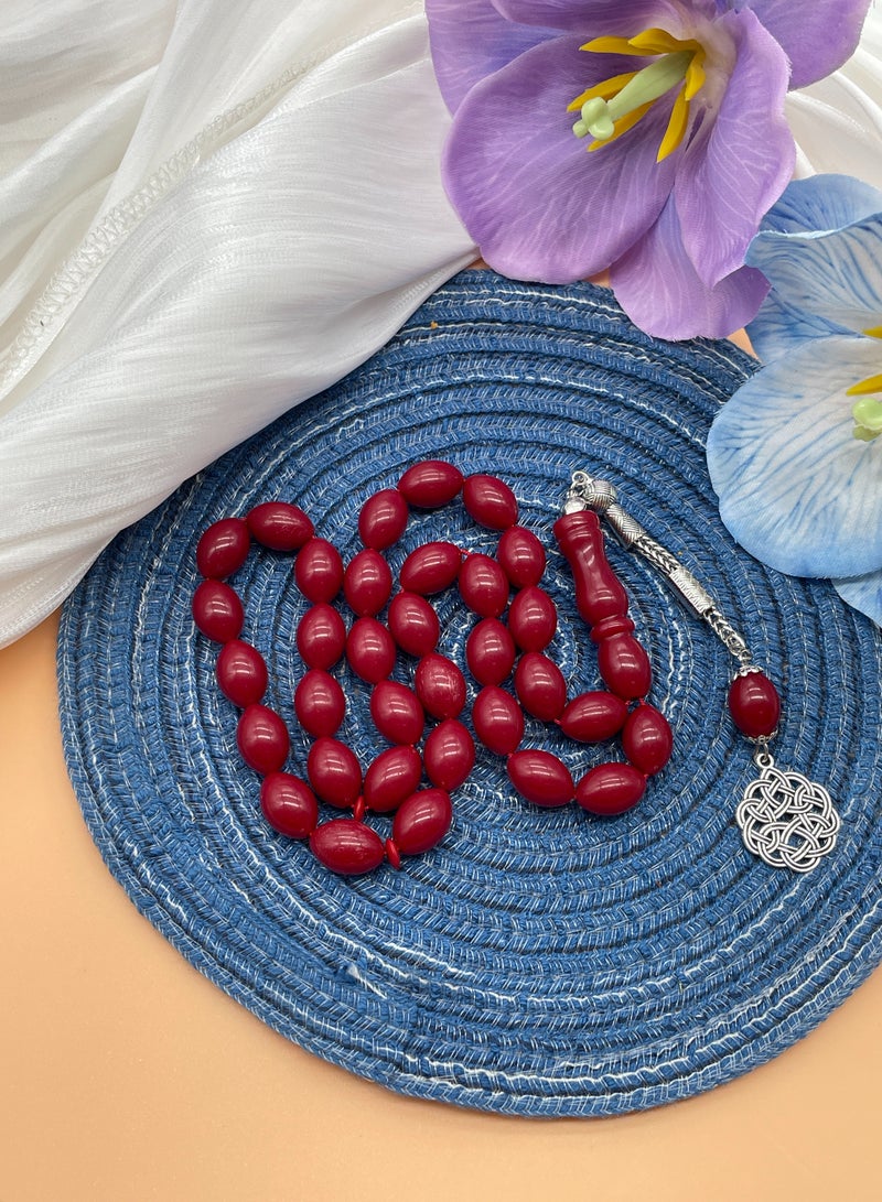 Handcrafted from 33 large oval Muslim prayer beads - Image 2