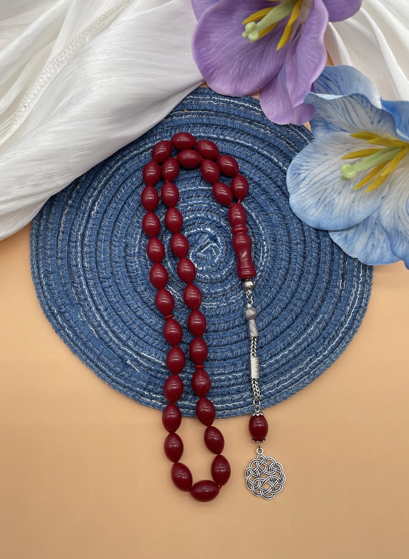 Handcrafted from 33 large oval Muslim prayer beads - Image 3
