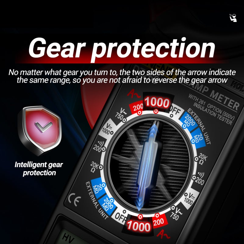 Digital Clamp Meter: Red, 60mm Large Jaw, Wide Accurate Test Range - Clear Digital Display True RMS Clamp Meter for Professional Electrical Measurement, Home Electrical Testing - Image 4