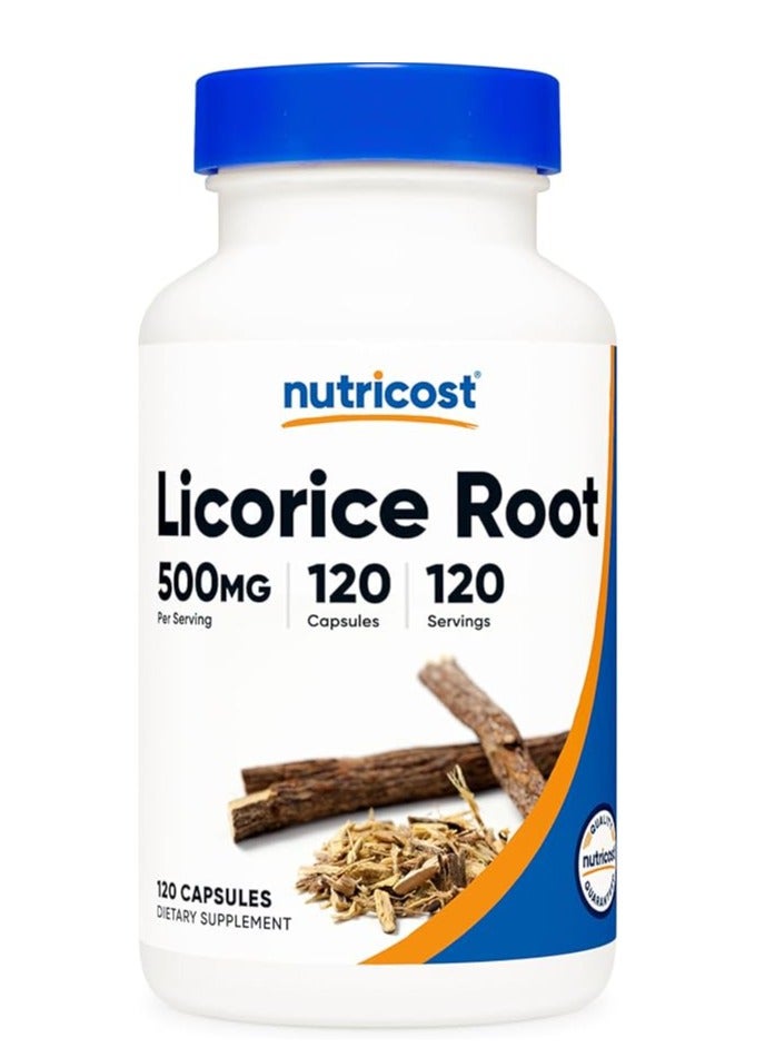 جذر عرق السوس 500 ملغ، 120 كبسولة - Image 1