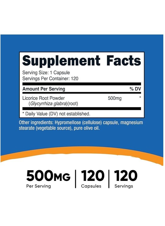 جذر عرق السوس 500 ملغ، 120 كبسولة - Image 2