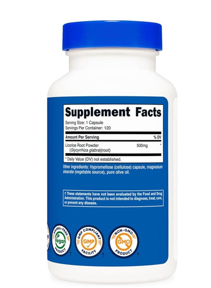 جذر عرق السوس 500 ملغ، 120 كبسولة - Image 3