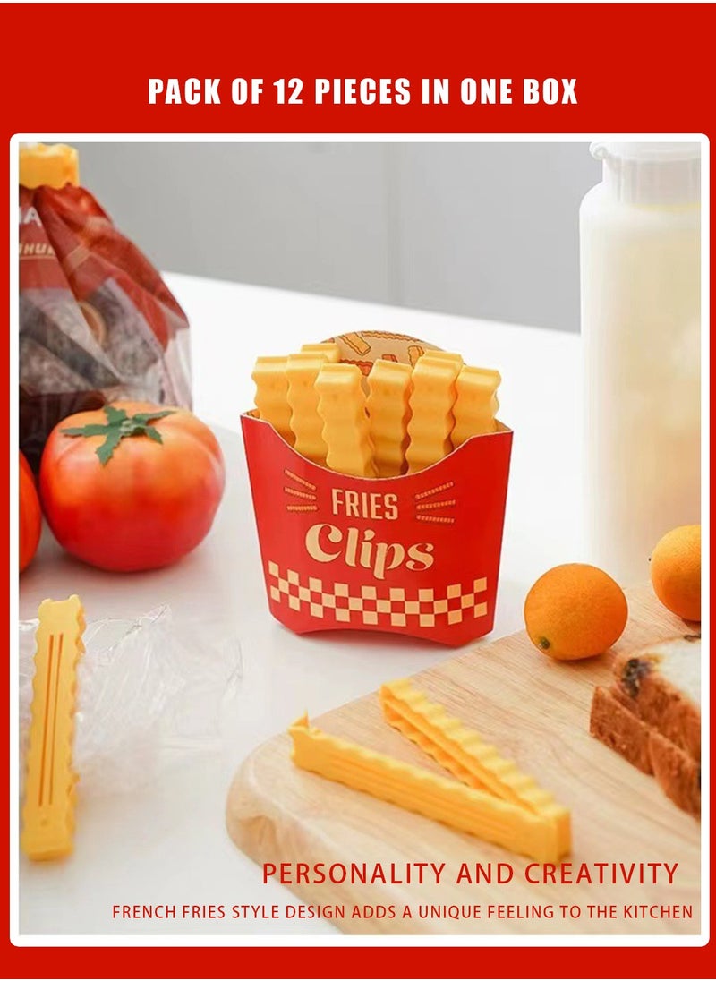 Generic - Chip Clips 12 Pack Plastic Food Clip & Cute Refrigerator Magnets Curved Design Sealing French Fries Bag Clips for Food Storage, Kitchen and Home Decor (3.8in x12pcs) (12 Pack) - Image 1