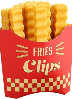Chip Clips 12 Pack Plastic Food Clip & Cute Refrigerator Magnets Curved Design Sealing French Fries Bag Clips for Food Storage, Kitchen and Home Decor (3.8in x12pcs) (12 Pack)