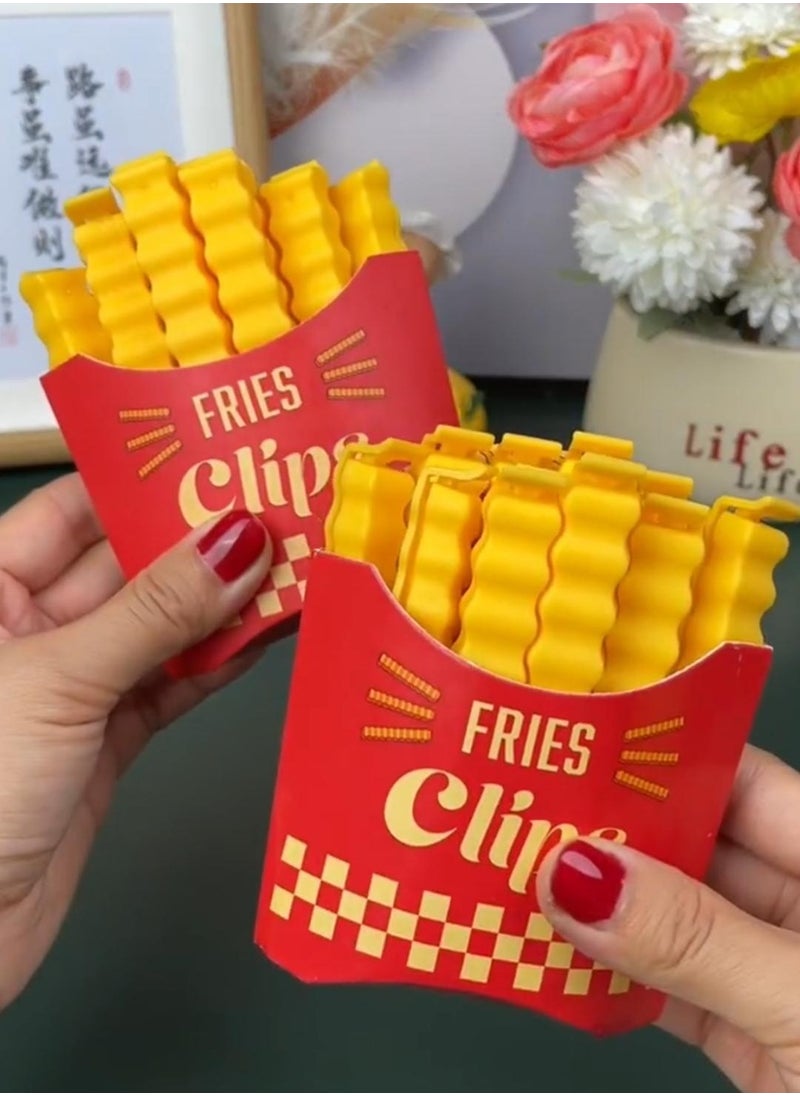 Generic - Chip Clips 12 Pack Plastic Food Clip & Cute Refrigerator Magnets Curved Design Sealing French Fries Bag Clips for Food Storage, Kitchen and Home Decor (3.8in x12pcs) (12 Pack) - Image 1