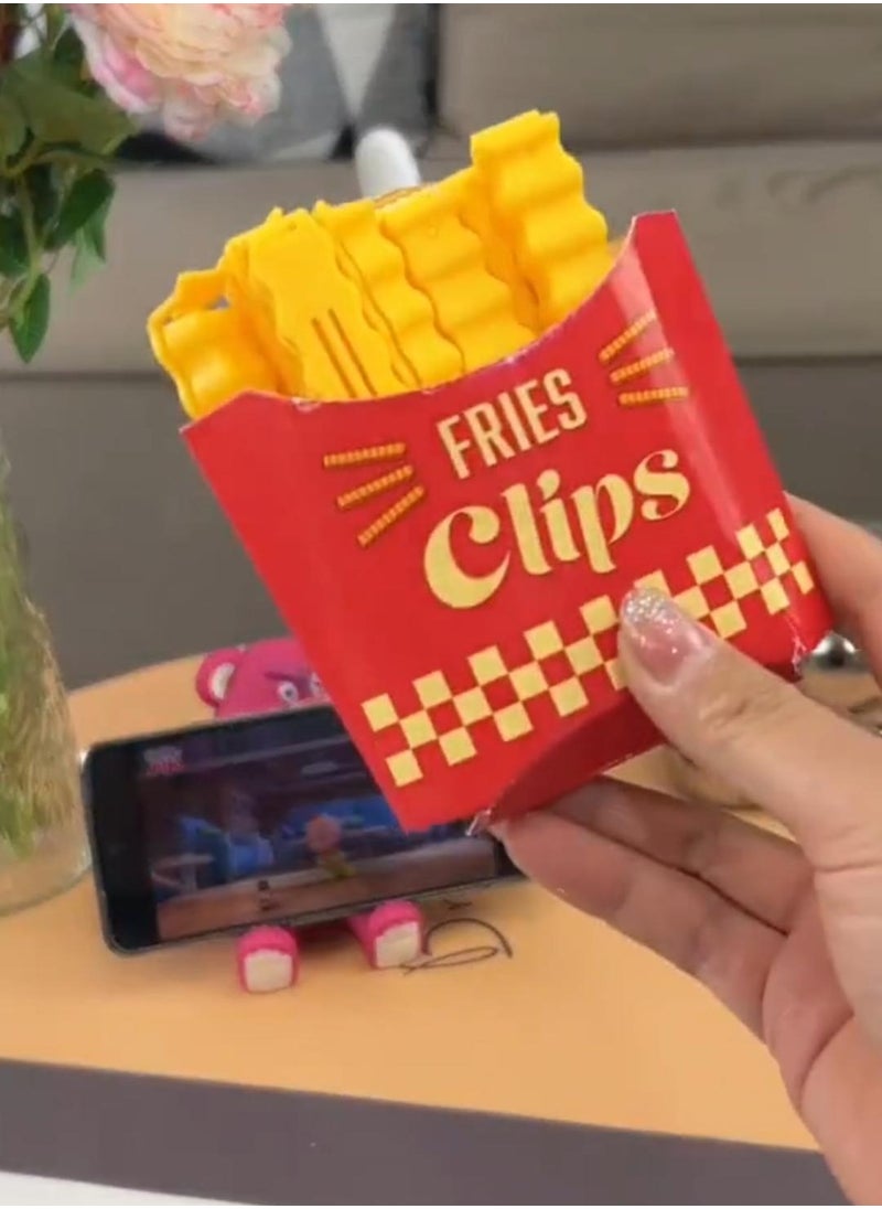 Generic - Chip Clips 12 Pack Plastic Food Clip & Cute Refrigerator Magnets Curved Design Sealing French Fries Bag Clips for Food Storage, Kitchen and Home Decor (3.8in x12pcs) (12 Pack) - Image 1