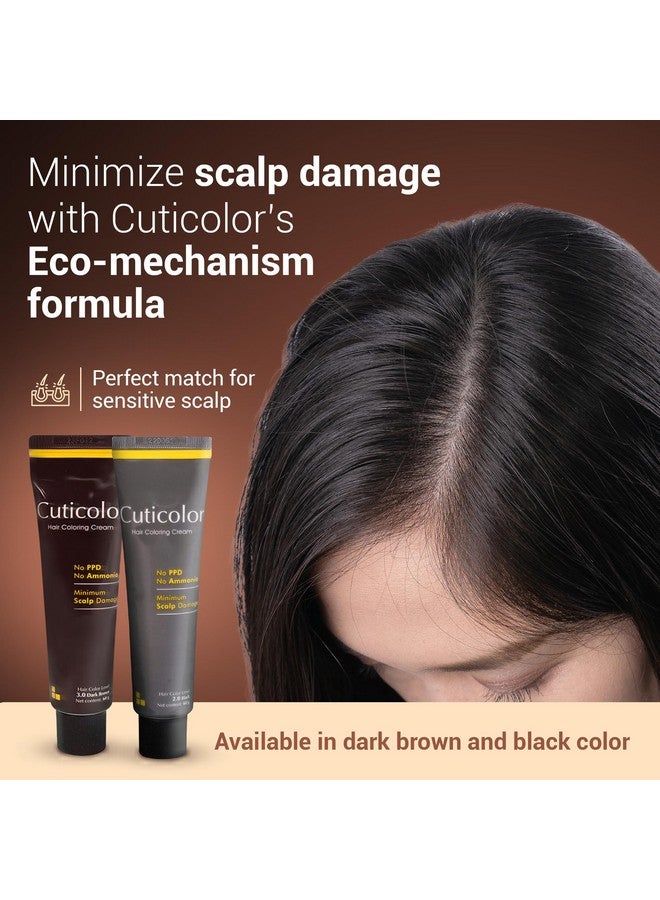 Cuticolor Permanent Hair Color Cream|#1 Dr Prescribed|Suitable For Sensitive Skin|Eco Mechanism For Preserving Scalp Health|No Ammonia|No Ppd| Portulaca & Boseivela Extracts - Black 60G|Pack Of 2 - Image 5
