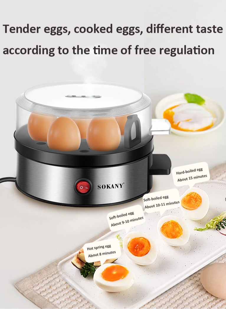 sokany Egg Cooker with 8-Egg Rack,Egg Boiler Food Steamer, Electric Breakfast Maker with Automatic Shut Off, Transparent Cover, Easy to Clean,Suitable for Boiled Egg, Steamed Corn, Bun, Pilaf, Snack, Dessert and More,360W,SK-07066 - Image 5