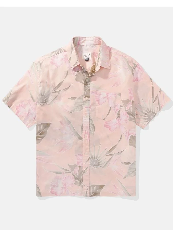 امريكان ايجل Floral Print Button Up Regular Fit Poolside Shirt