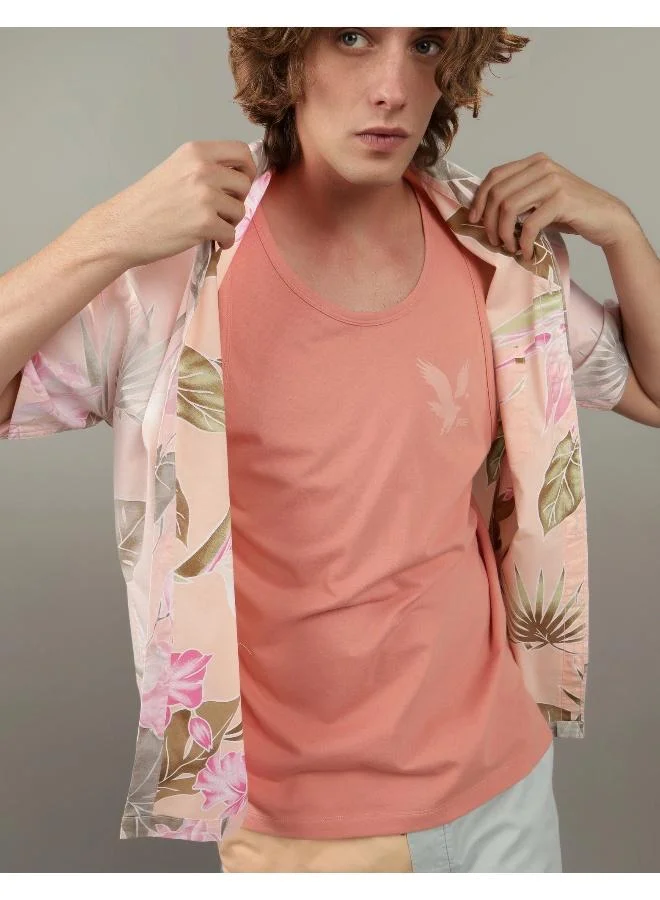 امريكان ايجل Floral Print Button Up Regular Fit Poolside Shirt