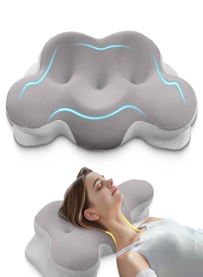 KKN Cervical Neck Pillow, Pillows for Neck and Shoulder Pain, Contour Pillow, Neck Pillows, Pillow for Neck Pain Relief, Side Sleeper Pillows for Adults, Ergonomic Pillow, Memory Foam Pillows - Image 1
