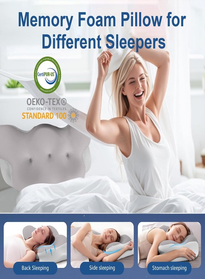 KKN Cervical Neck Pillow, Pillows for Neck and Shoulder Pain, Contour Pillow, Neck Pillows, Pillow for Neck Pain Relief, Side Sleeper Pillows for Adults, Ergonomic Pillow, Memory Foam Pillows - Image 2