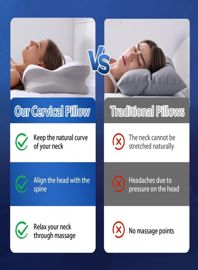 KKN Cervical Neck Pillow, Pillows for Neck and Shoulder Pain, Contour Pillow, Neck Pillows, Pillow for Neck Pain Relief, Side Sleeper Pillows for Adults, Ergonomic Pillow, Memory Foam Pillows - Image 4
