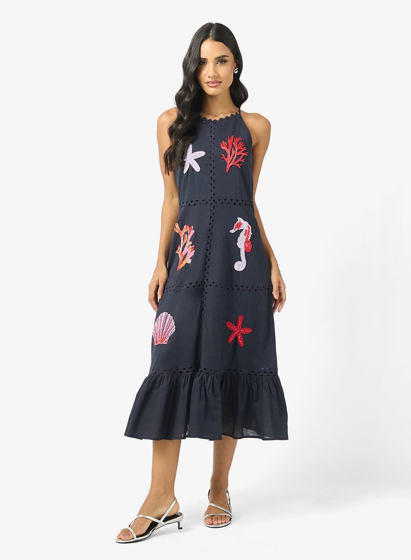 Hope & Ivy Embellished Tiered Detailed Sleeveless Midi Dress - Image 4