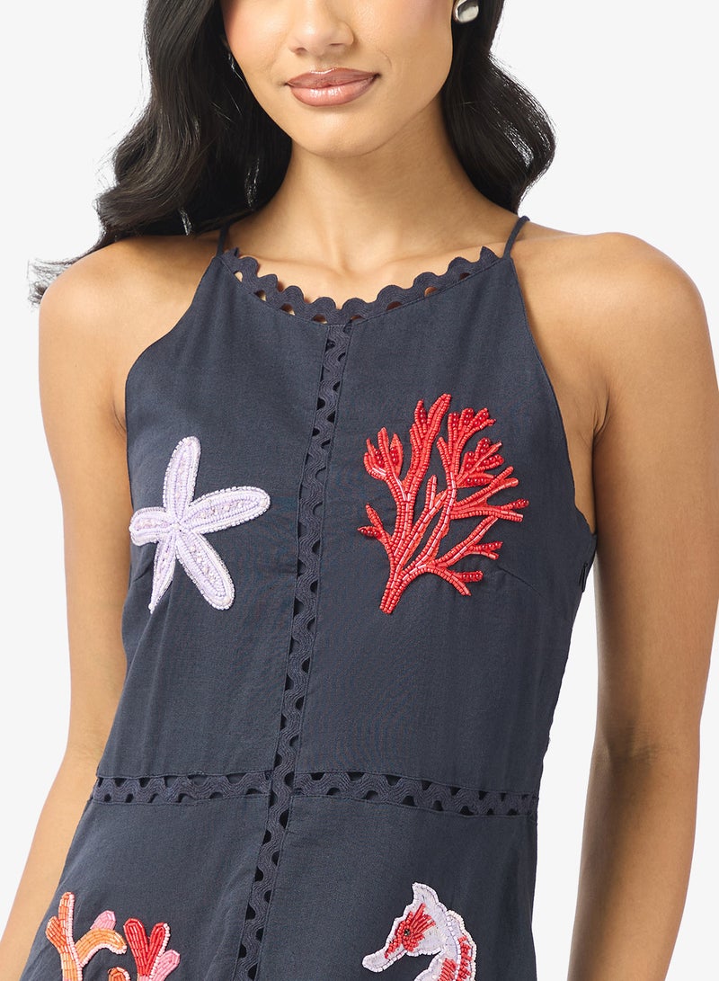 Hope & Ivy Embellished Tiered Detailed Sleeveless Midi Dress - Image 3