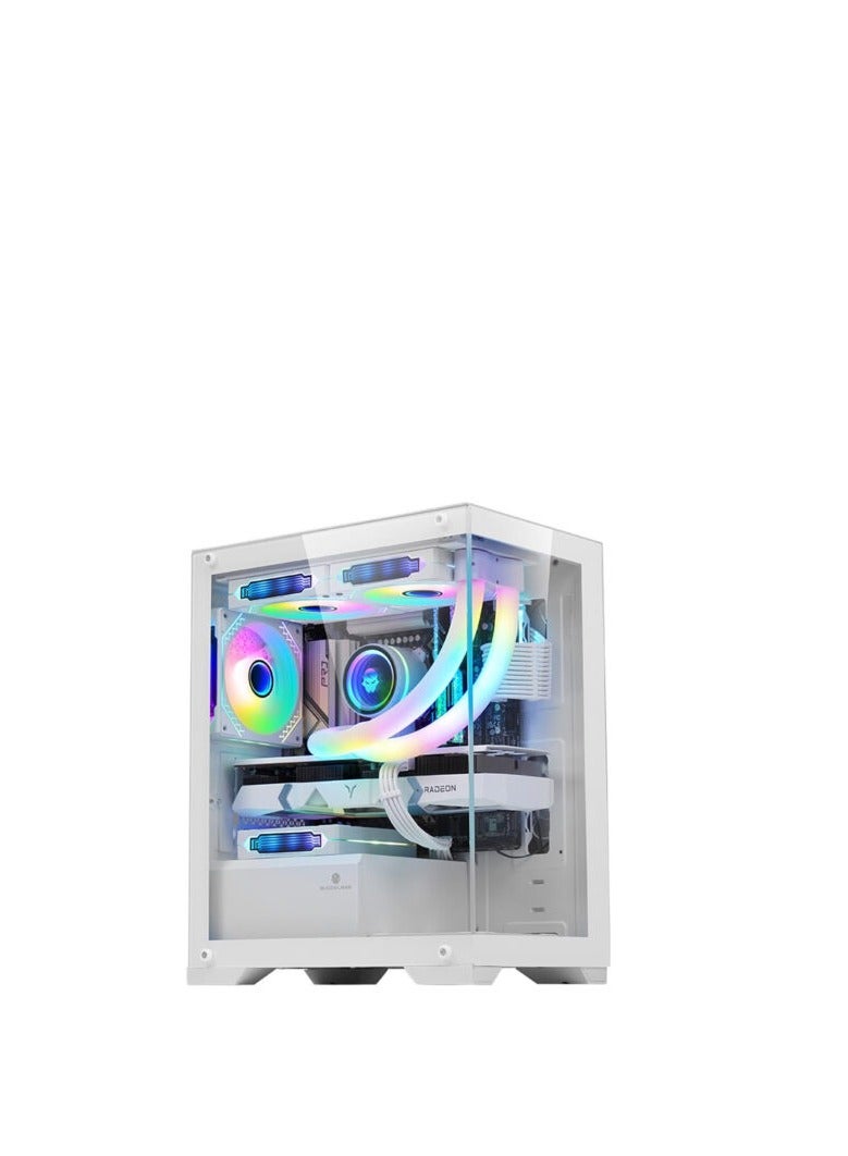 WJCOOLMAN (أبيض) WJ COOLMAN A3 – علبة Mini ITX مع 3 مراوح RGB مثبتة مسبقًا - Image 1