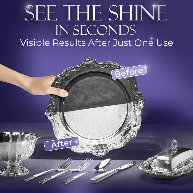 Blitz Silver Shine Polish Liquid Silver Polish for Sterling and Silverplate Jewelry, Dishes, Flatware, Fixtures, & Decor Non-Toxic, Non-Abrasive, & Planet Friendly Made in The USA 8oz Pack of 2 - Image 3